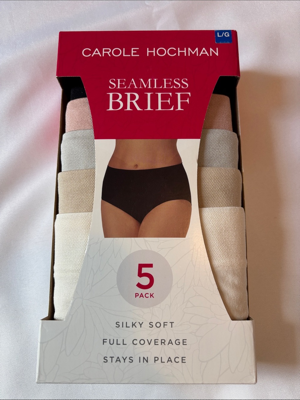 Carole Hochman Women's 5 Pack Seamless Brief - large (39”-42”)